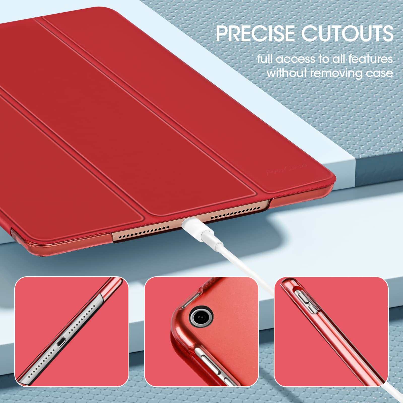 ProCase ProCase iPad 9th 8th 7th Generation Case 10.2 Inch Red Durable Cover for 2021 2020 2019 Models - View 6 of 7