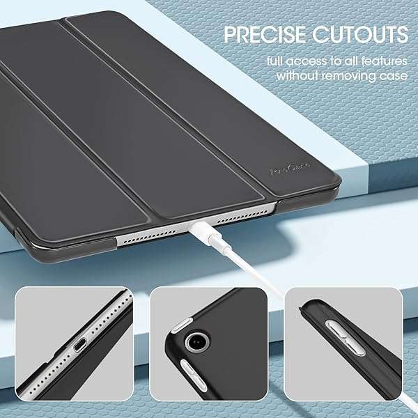 ProCase "ProCase iPad 9th/8th/7th Gen Case - Durable Black Cover for 10.2" iPads (2021/2020/2019) - Perfect Protection & Style" - View 7 of 9