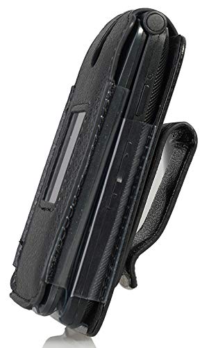 Nakedcellphone Nakedcellphone Form-Fit Black Vegan Leather Phone Case with Screen Protection and Belt Clip for Alcatel Go Flip V MyFlip QuickFlip AT&T Cingular Flip 2 - View 6 of 8