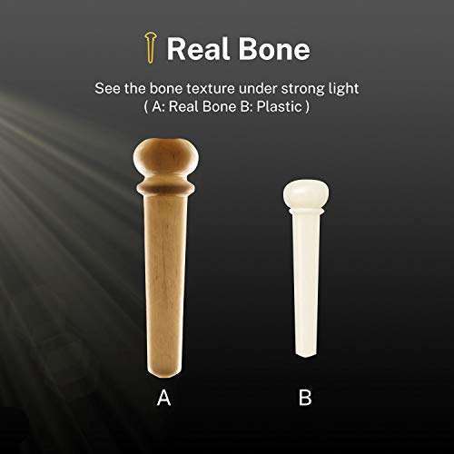 Donner Donner Acoustic Guitar Bridge Pins - 6PCS White Bone with Abalone Dot & Puller | Enhance Your Guitar's Sound! - View 5 of 11