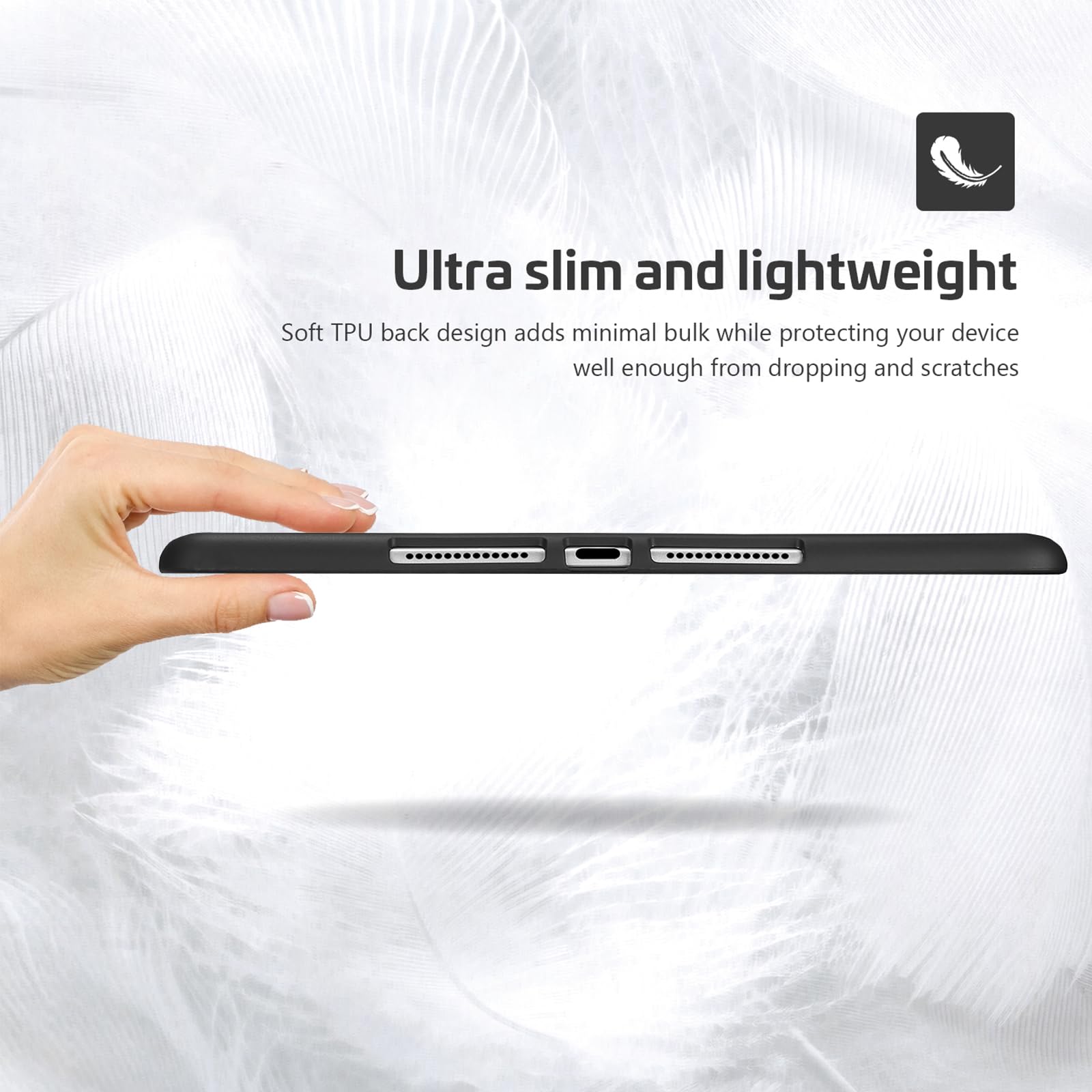 ProCase ProCase Smart Case for iPad 10.2 9th Gen 2021 8th Gen 2020 7th Gen 2019 with Pencil Holder Slim Protective TPU Back Cover Black - View 5 of 7