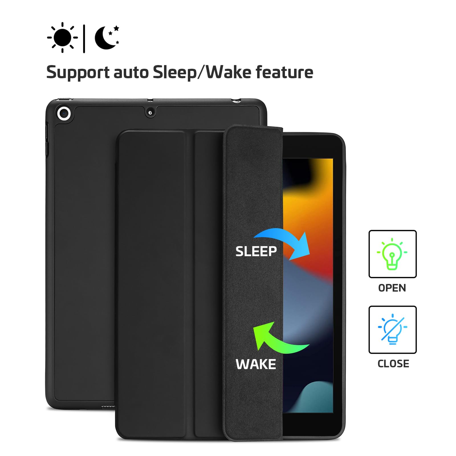 ProCase ProCase Smart Case for iPad 10.2 9th Gen 2021 8th Gen 2020 7th Gen 2019 with Pencil Holder Slim Protective TPU Back Cover Black - View 7 of 7