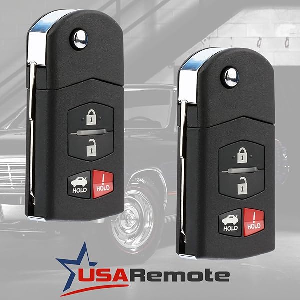 USARemote Key Fob for Mazda MX-5 Miata Mazda 3 Mazda 6 Flip Keyless Entry Remote Set of 2 BGBX1T478SKE125-01 - View 2 of 6