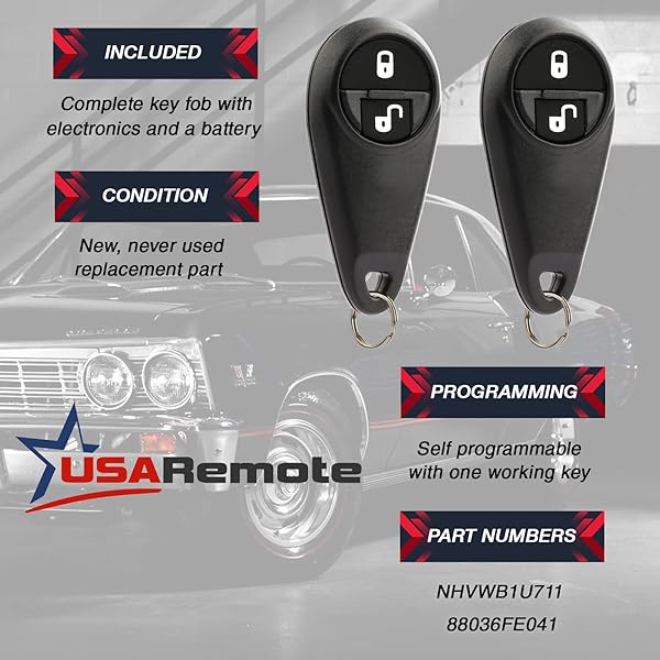 USARemote Key Fob for Subaru Baja Forester Impreza WRX STi 2005 2008 Keyless Entry Remote Set of 2 - View 3 of 6