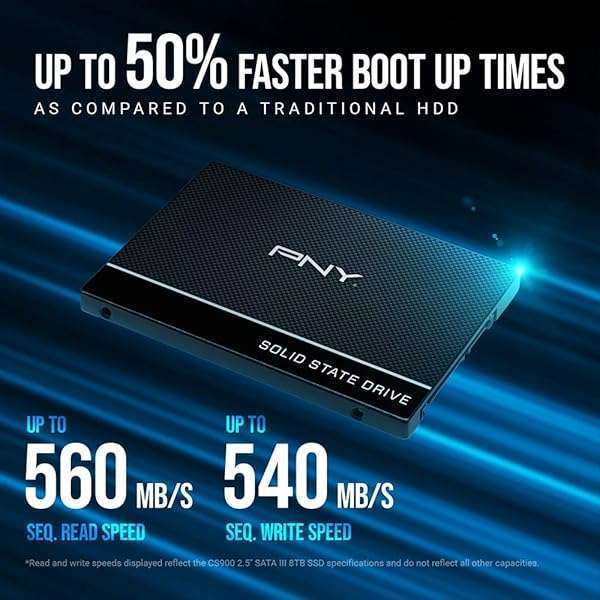 PNY PNY CS900 250GB 3D NAND SATA III SSD - Fast Internal Solid State Drive for Enhanced Performance - View 4 of 9