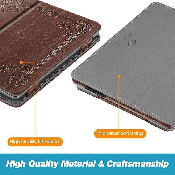 FINTIE Fintie Folio Case for Kindle Oasis 10th & 9th Gen - Premium PU Leather, Slim Fit, Auto Wake Sleep, Vintage Brown - View 3 of 7