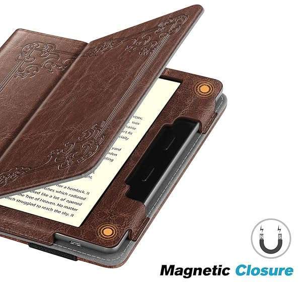 FINTIE Fintie Folio Case for Kindle Oasis 10th & 9th Gen - Premium PU Leather, Slim Fit, Auto Wake Sleep, Vintage Brown - View 5 of 7