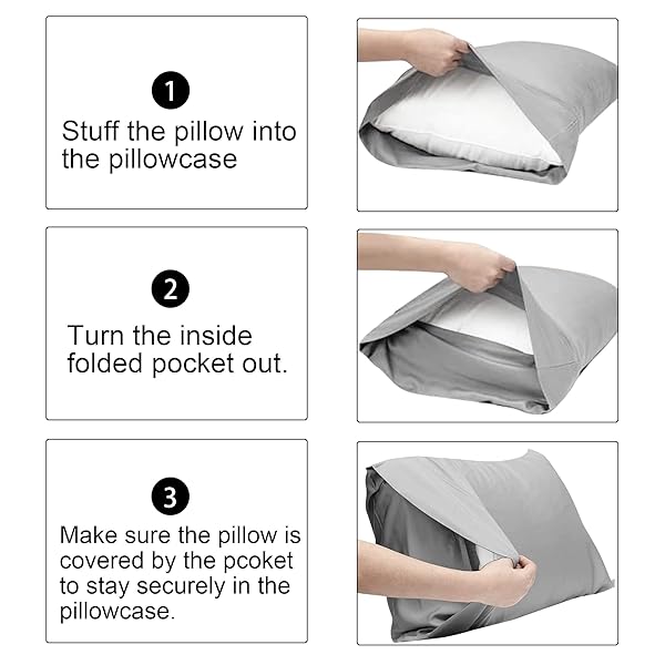 FLXXIE FLXXIE Microfiber Queen Pillow Shams Set of 2 Soft Fade Resistant White Pillow Covers with Envelope Closure 20x30 Inches - View 6 of 6