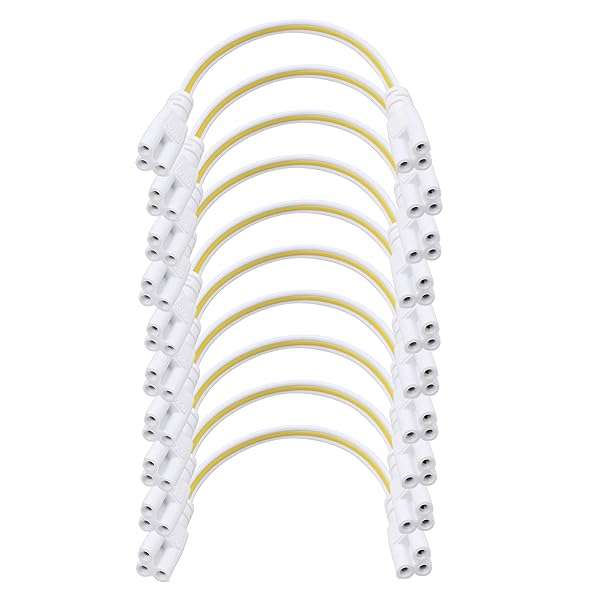 SinLoon SinLoon 7.8in LED Tube Lamp Holder Socket Fittings - T5 T8 Double Connector Cables (10pcs Pack) for Easy Installation