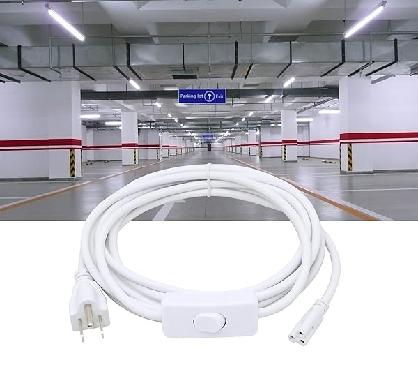 SinLoon SinLoon 11FT US Plug Power Cord with On Off Switch for LED T5 T8 Light Tube Fixture Extension Cable 3 Core Integrated Lights Connector - View 6 of 7