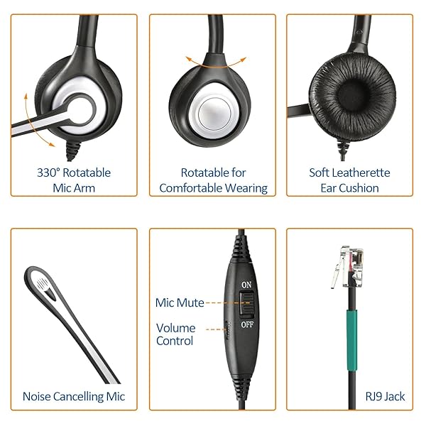 Wantek Buy Wantek RJ9 Noise Cancelling Headset for Office Phones - Compatible with Plantronics, Polycom, Avaya & More - View 8 of 9