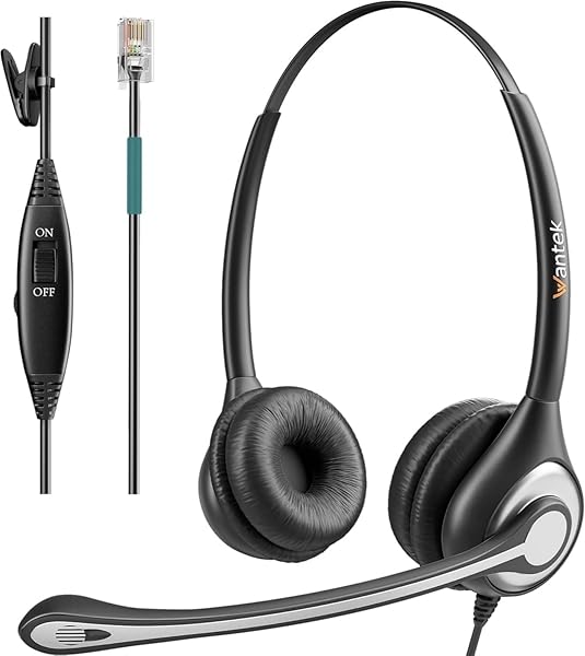 Wantek Buy Wantek RJ9 Noise Cancelling Headset for Office Phones - Compatible with Plantronics, Polycom, Avaya & More - View 2 of 9