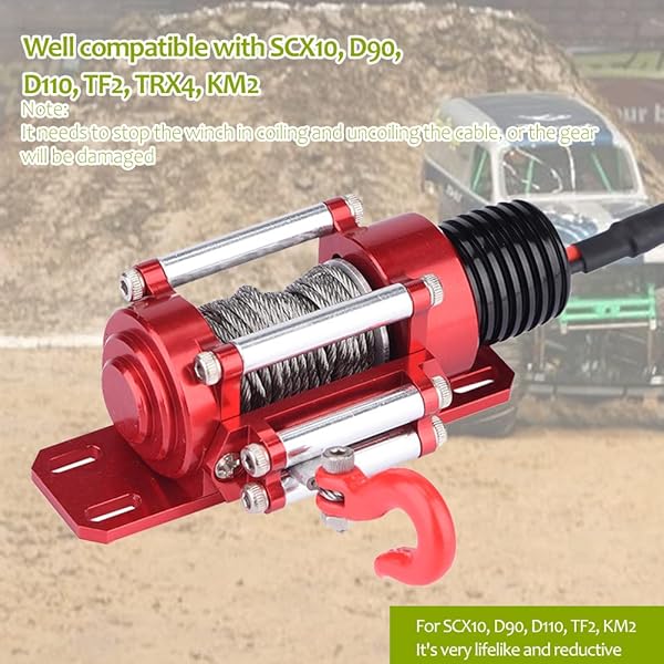 Tbest Top 1/10 Scale RC Car Winch Controller - Simulated Toy Winch for RC Crawlers - View 4 of 11