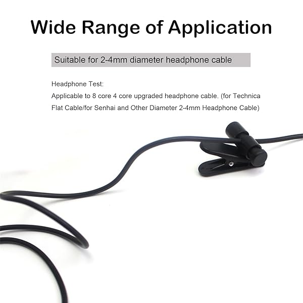 ASHATA ASHATA 2 Pieces Headphone Clips 360 Degree Rotate Earphone Cable Clothing Clip for 2-4mm Headphone Wire Black - View 4 of 8