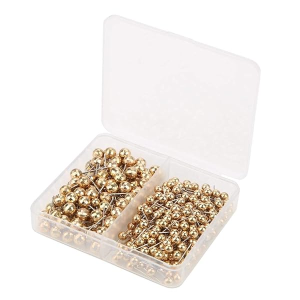 Jectse 300pcs Gold Round Head Pins for Sewing, Weddings, Corsages & Dressmaking - Perfect Quilting & Marking Tool - View 10 of 11
