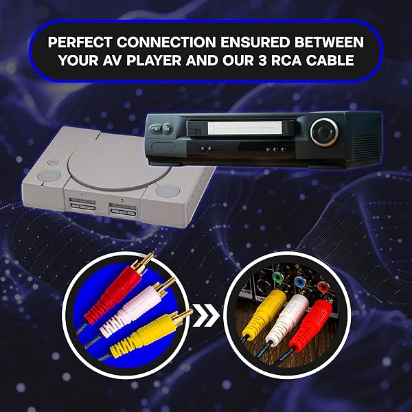 SatelliteSale 12ft RCA Audio Video Cable - 3 Male to 3 Male AV Composite - Universal PVC Black Cord by SatelliteSale - View 6 of 10