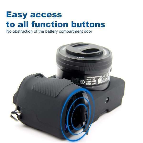 Easy Hood Easy Hood Case for Sony Alpha A6100/A6300/A6400 - Anti-Scratch Silicone Protective Cover (Black) - View 6 of 9