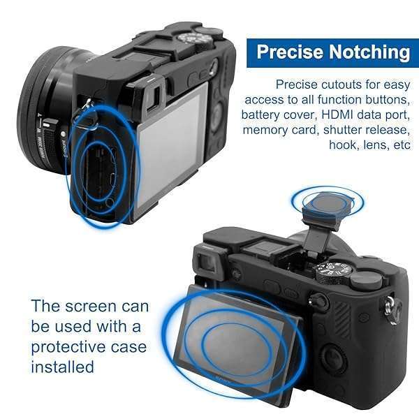 Easy Hood Easy Hood Case for Sony Alpha A6100/A6300/A6400 - Anti-Scratch Silicone Protective Cover (Black) - View 7 of 9