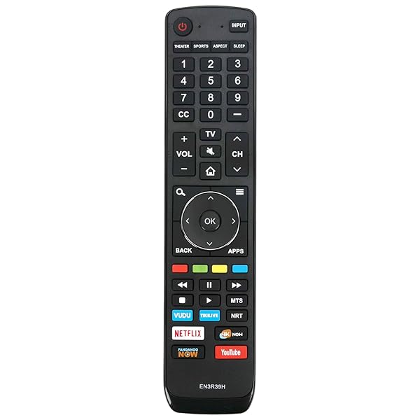 EN3R39H Replacement Remote Control for Hisense LCD LED Smart 4K TVs Compatible with Multiple Models