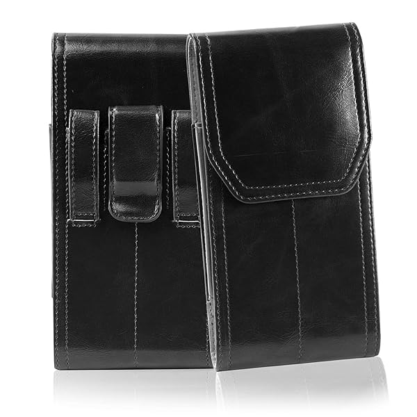 miadore Miadore Premium Leather Holster Case for iPhone 13 12 11 Pro Max Xs Max Vertical Pouch with Belt Clip and Loops Black - View 6 of 7