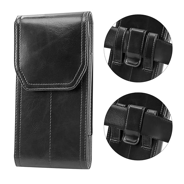 Miadore Premium Leather Holster Case for iPhone 13 12 11 Pro Max Xs Max Vertical Pouch with Belt Clip and Loops Black