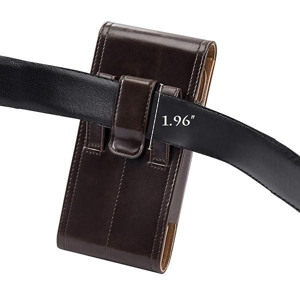 miadore Miadore Premium Leather Holster Case for iPhone 13 12 11 Pro Max Xs Max Vertical Pouch with Belt Clip and Loops Brown - View 6 of 8