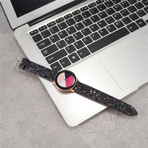 JOHIPI Bling Bands for Samsung Galaxy Watch 7 6 5 4 40mm 44mm Classic 43mm 47mm 46mm 42mm Watch 5 Pro 45mm Active 2 20mm Glitter Leather Band - View 6 of 8