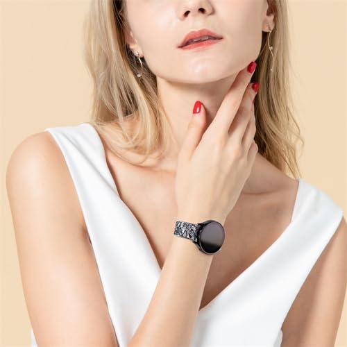 JOHIPI Bling Bands for Samsung Galaxy Watch 7 6 5 4 40mm 44mm Classic 43mm 47mm 46mm 42mm Watch 5 Pro 45mm Active 2 20mm Glitter Leather Band - View 8 of 8