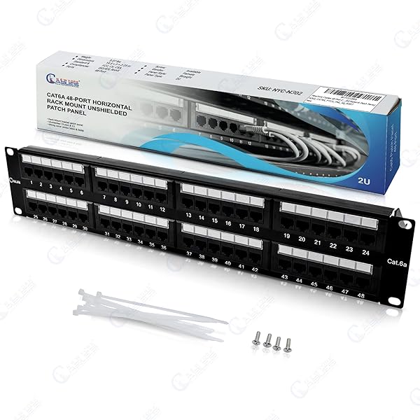 NewYork Cables Newyork Cables Blank Keystone Patch Panel 48 Ports Cat6a for Data Centers Offices and Server Rooms - View 3 of 9