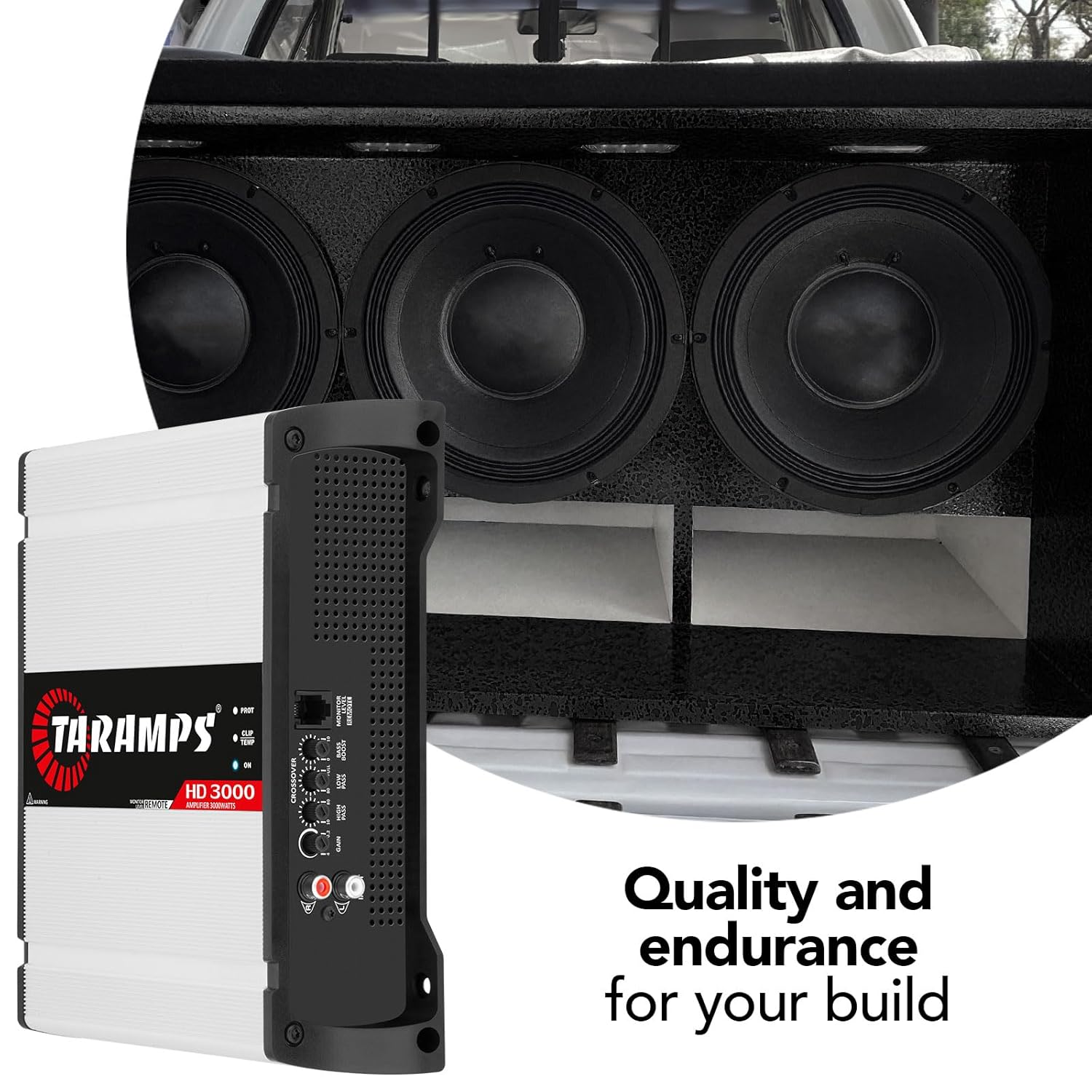 Taramp's Taramps HD 3000 Monoblock Class D Amplifier 3000 Watts RMS Full Range Car Audio with LED Monitor Indicator and Crossover - View 6 of 9