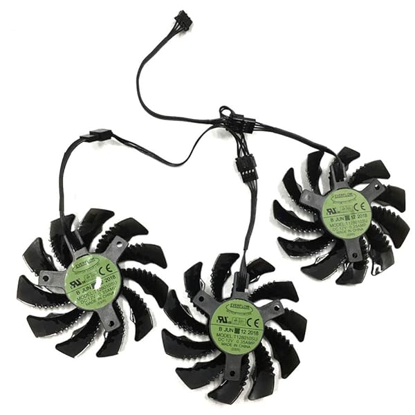 CCTVA 75MM T128010SU Cooling Fan Set for Gigabyte AORUS GTX 1060 1070 1080 & More - 0.35A Video Card Cooler