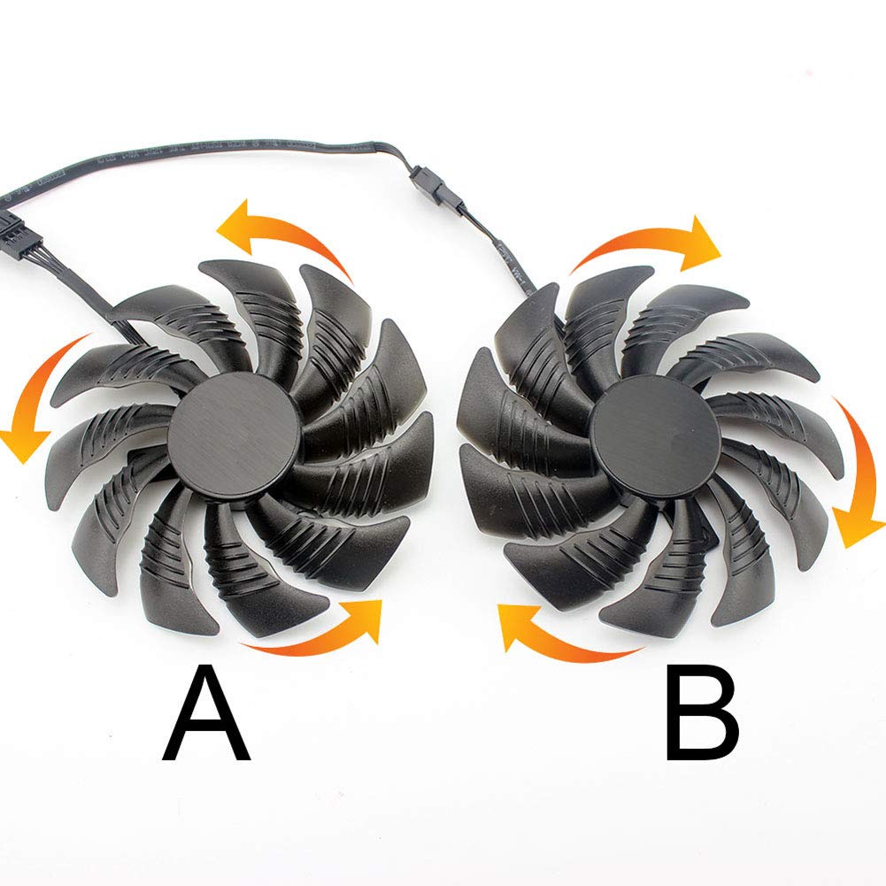 CCTVA 88MM PLD09210S12HH Cooler Fan for Gigabyte GTX 1060/1070/1050ti/RX 570/470 - 4Pin Replacement Set - View 2 of 4