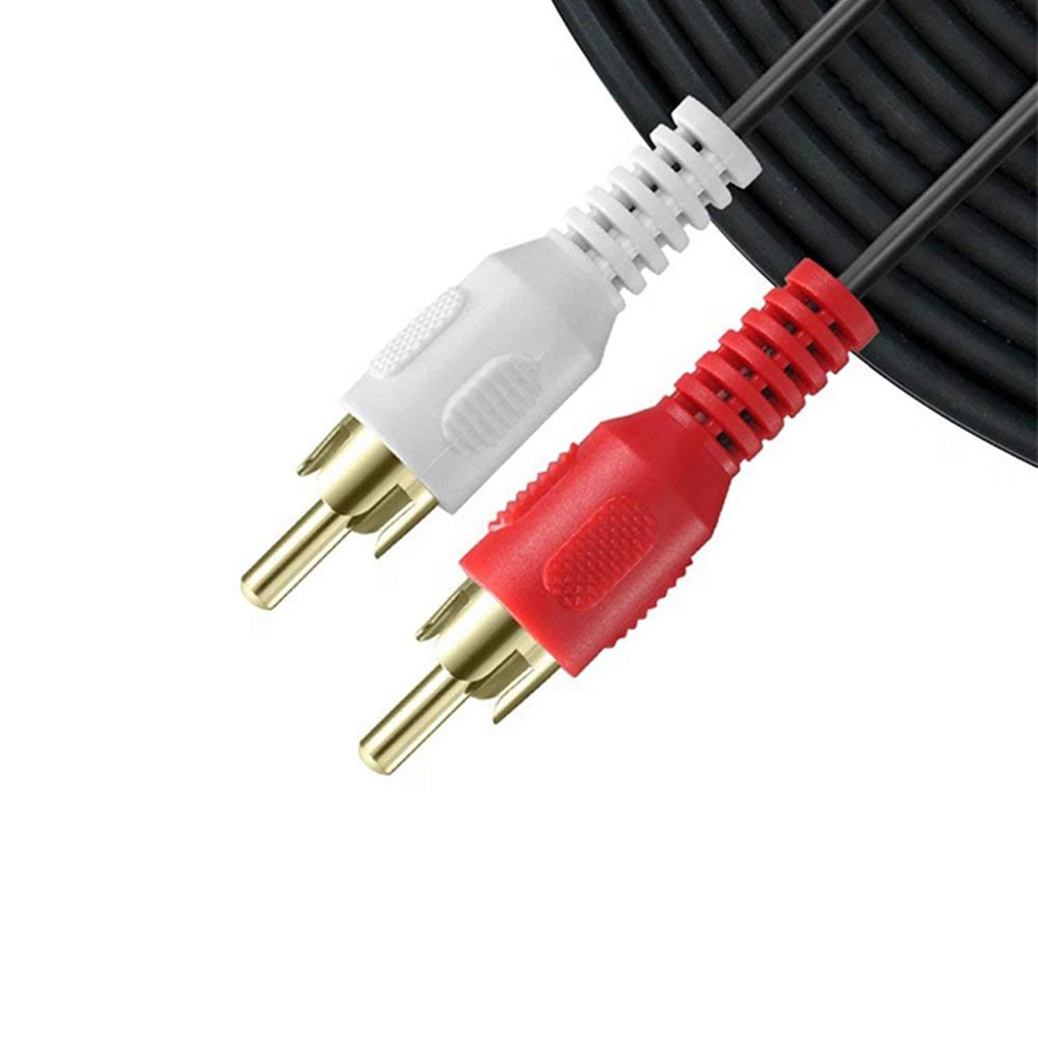 Buy 3ft RCA Audio Stereo Cable 2 Male to 2 Male - Universal PVC Black Cord for High-Quality Sound