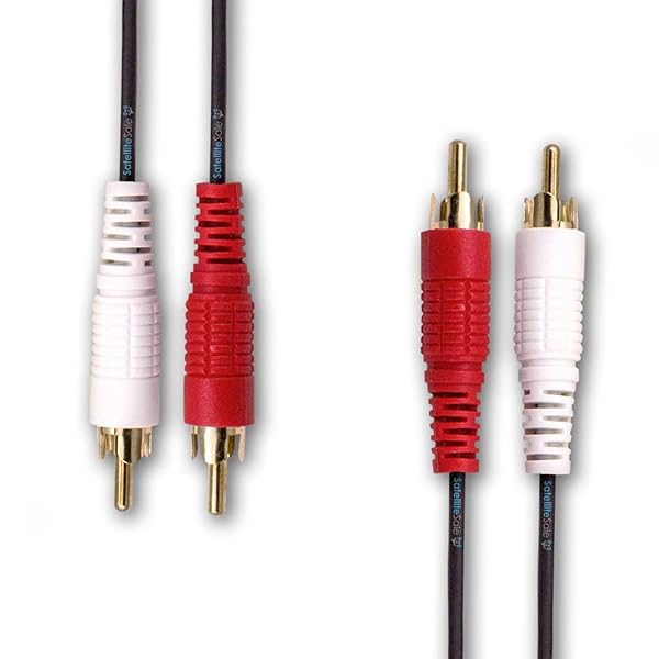 SatelliteSale SatelliteSale 6 Feet Male to Male RCA Audio Stereo Composite Cable Universal PVC Black Cord - View 2 of 5