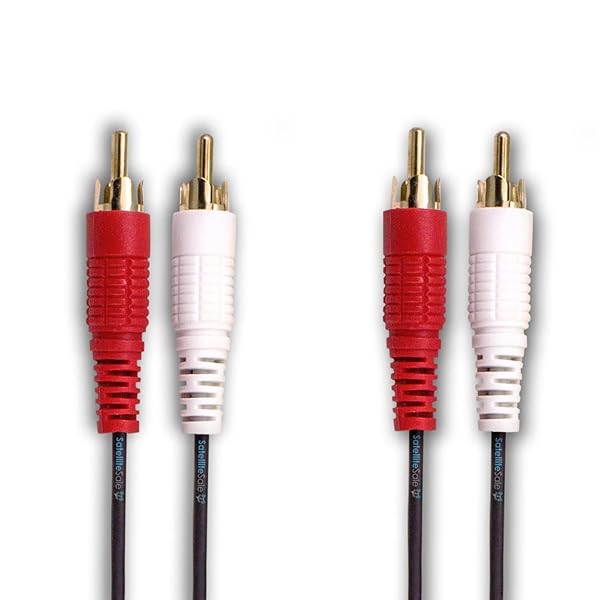 SatelliteSale SatelliteSale 6 Feet Male to Male RCA Audio Stereo Composite Cable Universal PVC Black Cord - View 3 of 5