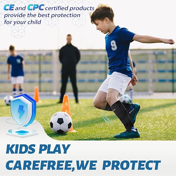 Sportout Sportout Soccer Shin Guards for Adults & Kids - Cushioned Ankle Protection & Injury Prevention (Black, Medium) - View 7 of 8