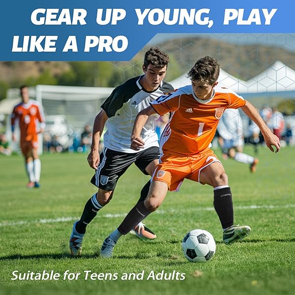 Sportout Sportout Soccer Shin Guards for Adults & Kids - Cushioned Ankle Protection & Injury Prevention (Black, Medium) - View 8 of 8