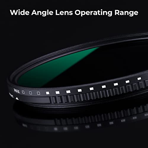 K&F CONCEPT KF Concept 37mm Variable Neutral Density Filter ND8 to ND2000 Hydrophobic Adjustable ND Filter with 24 Multi Layer Coatings for Camera Lens - View 7 of 8