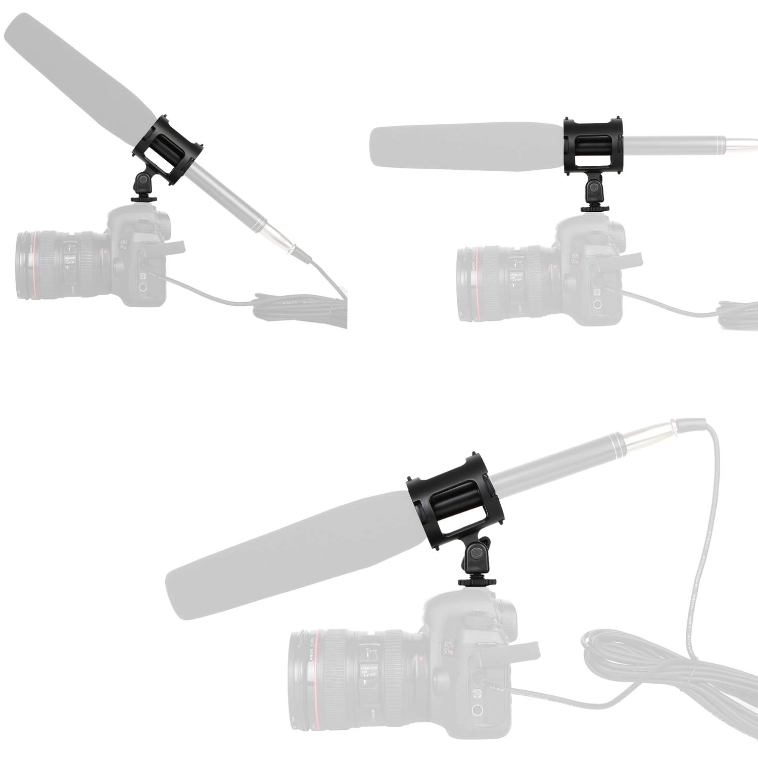 Easy Hood Easy Hood Microphone Shock Mount Holder with Cold Shoe for Camera and Boompoles Fits 19-25mm Diameter Shotgun Microphones - View 4 of 9