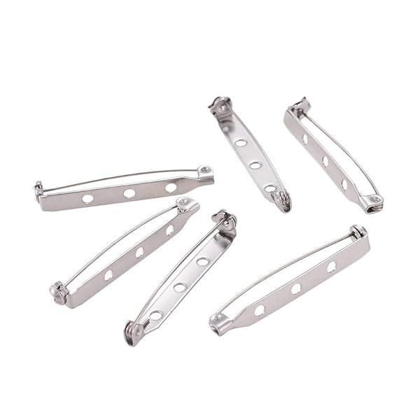 LiQunSweet 10-Piece 304 Stainless Steel Brooch Bar Pins Safety Catch Back Pins 1.5 Inch for Craft Jewelry Making