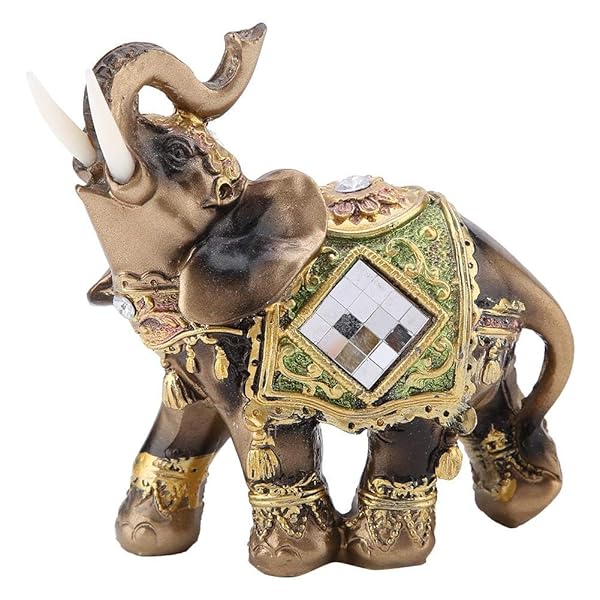 Hakeeta Lucky Elephant Statue, Perfect for Gift for Home Shop Decoration, Thai Elephant, Feng Shui Elephant, for Reception Decoration, Good Luck Decoration, Three Sizes(L/M/S)(M)