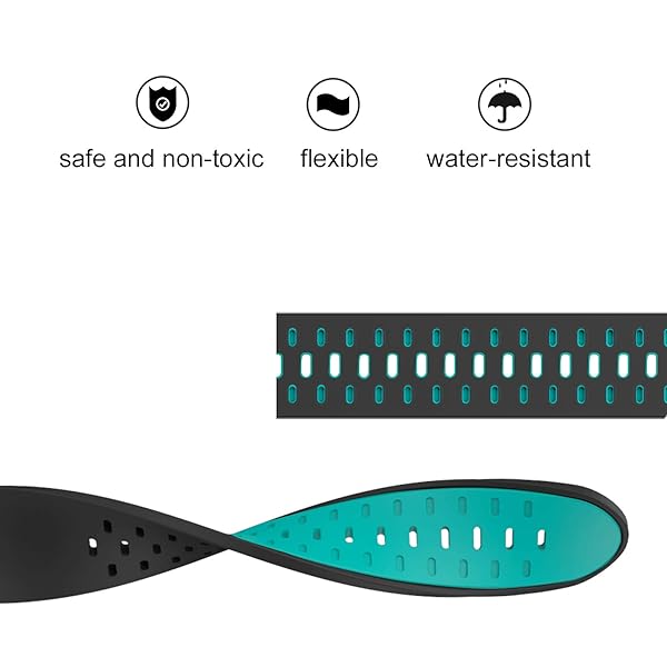 ISABAKE ISABAKE 20mm Soft Silicone Watch Band for Garmin Vivoactive 3 Forerunner 245 645 Venu Sq Vivomove HR Replacement Strap Black Green - View 4 of 7