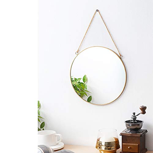 Dahey Dahey Small Gold Round Hanging Circle Mirror Wall Decor for Living Room Bathroom Bedroom 11.75 x 11.75 Inches - View 4 of 6