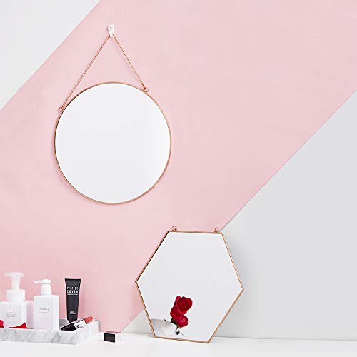 Dahey Dahey Small Gold Round Hanging Circle Mirror Wall Decor for Living Room Bathroom Bedroom 11.75 x 11.75 Inches - View 5 of 6