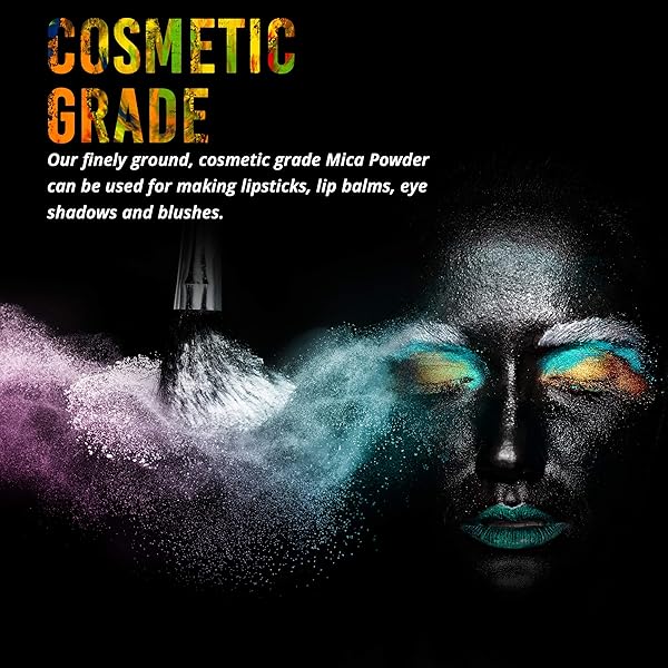 MIDDLECOAST MIDDLECOAST Mica Powder for Epoxy Resin 25 Colors 8.8oz Pigment Powder for Soap Making Bath Bombs Makeup Slime Candle Dye Lip Gloss - View 5 of 9