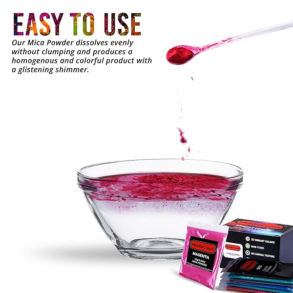 MIDDLECOAST MIDDLECOAST Mica Powder for Epoxy Resin 25 Colors 8.8oz Pigment Powder for Soap Making Bath Bombs Makeup Slime Candle Dye Lip Gloss - View 8 of 9