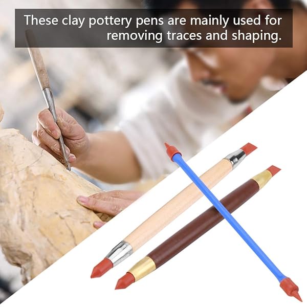 Thincol Pottery Clay Sculpting Tools Set: 3pcs Modeling Pens with Silicone Heads for DIY Art Projects & Sculpture - View 5 of 10