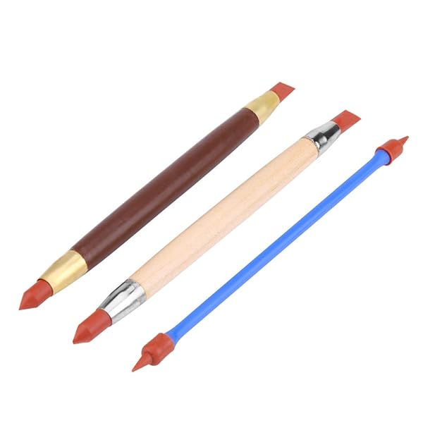 Thincol Pottery Clay Sculpting Tools Set: 3pcs Modeling Pens with Silicone Heads for DIY Art Projects & Sculpture - View 3 of 10