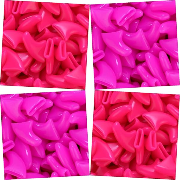 zetpo Zetpo 80 Pcs Cat Claw Covers Nail Caps with Adhesives and Applicators Small Bright Pink Rose