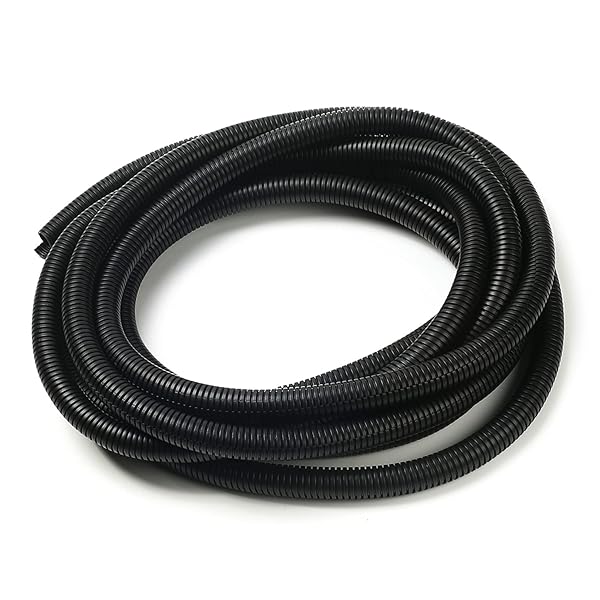 Othmro 1pcs 0.79in ID 24.61ft Electrical Conduit Split Wire Loom Tubing Flexible Polyethylene Hose Cover for Home Outdoor Automotive Marine